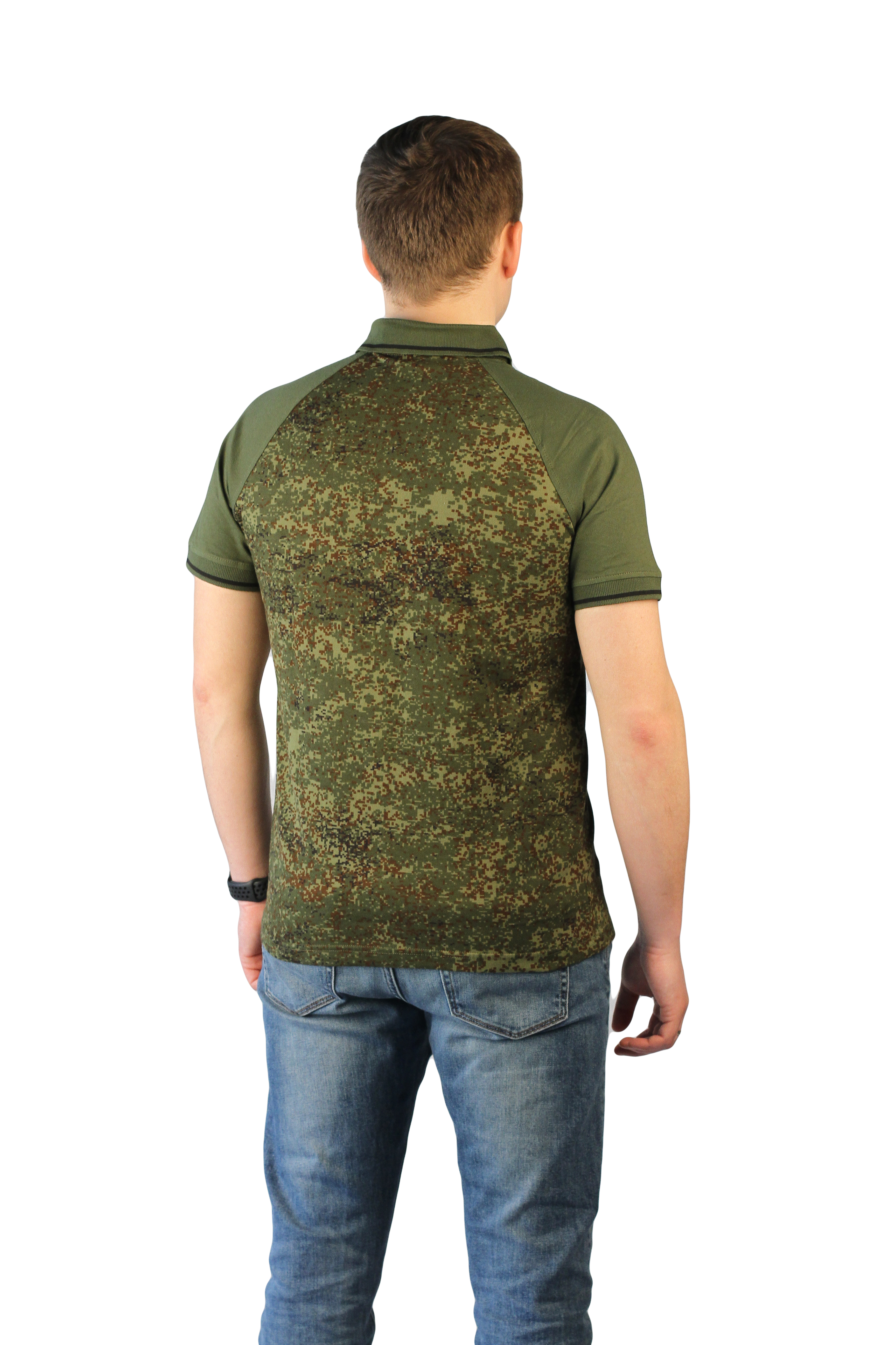Рубашка-поло "Цифра зеленая" с коротким рукавом
